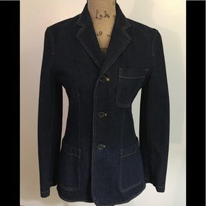 Ralph Lauren Navy Denim Fitted Blazer NWOT